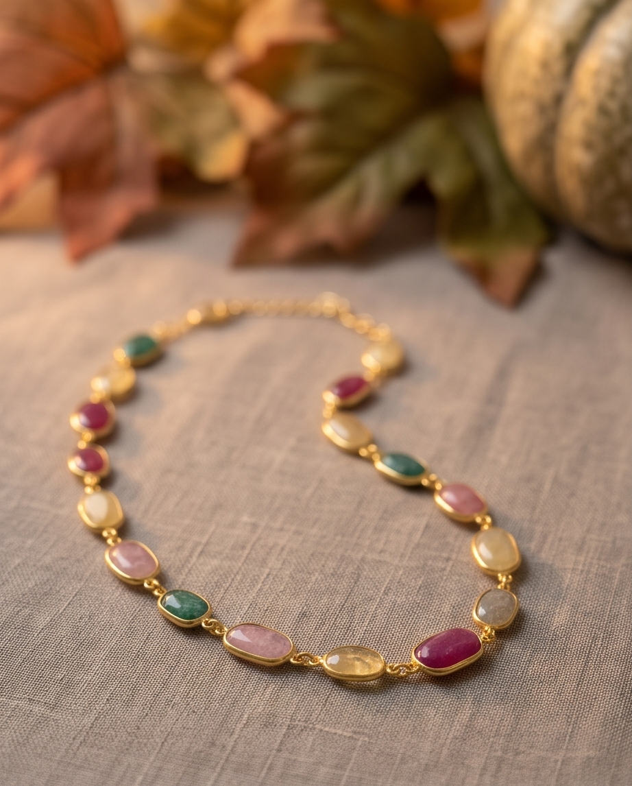 Collier sautoir aux pierres multicolores - Beeld 3 - Uniek handgemaakt sieraad