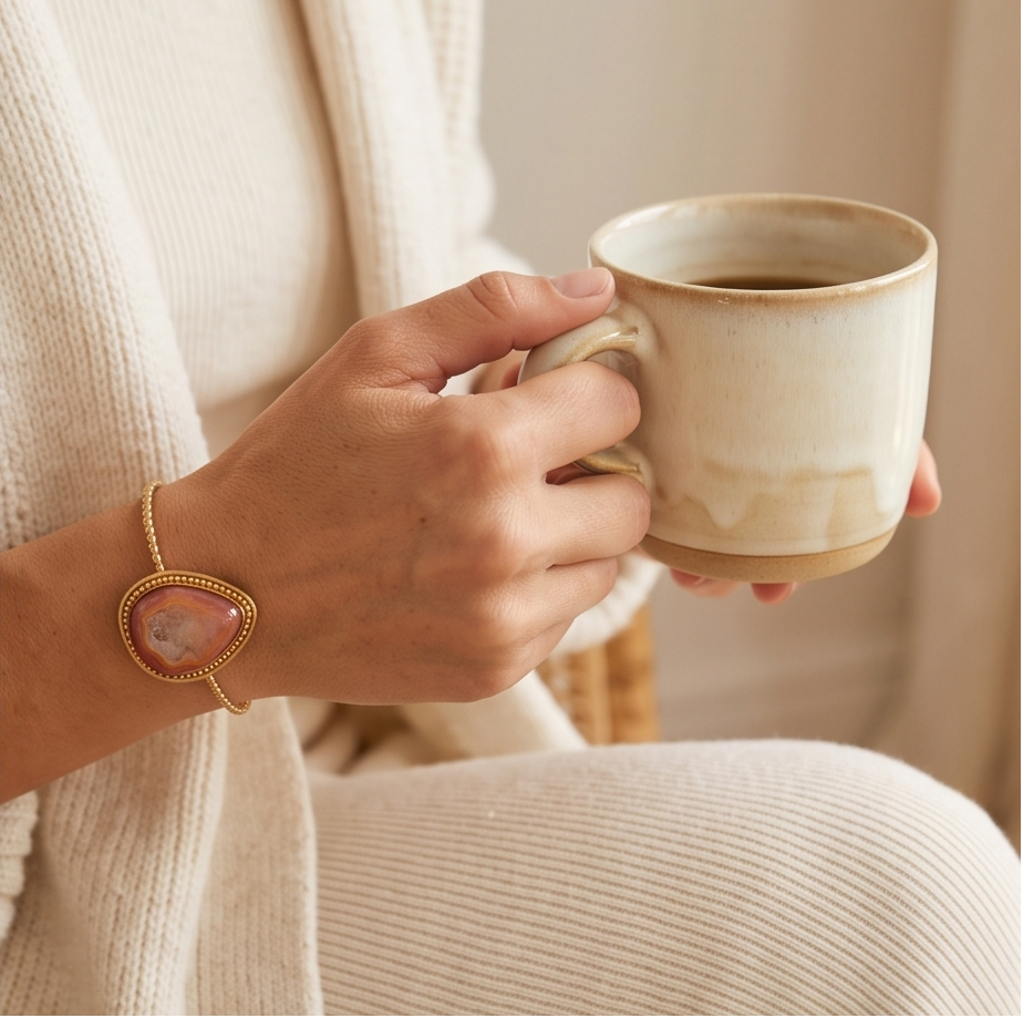 Bracelet agate druse - Beeld 4 - Uniek handgemaakt sieraad
