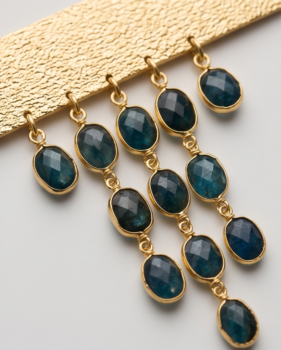 Collier statement racine de saphir. - Vue 4 - Pièce unique faite main